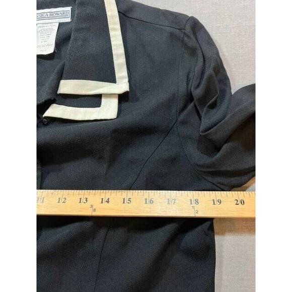 Jessica Howard Jacket Womens 14 Black Long Sleeve Button Blazer Ladies - Picture 6 of 8